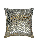 Grey Silk Mirror Embroidery 16&quot;x16&quot; Throw Pillow Cover Darpan Grey - £92.11 GBP+