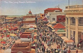 Long Beach California~The Pike~Elevated VIEW~1927 Pstmk Postcard - £7.13 GBP