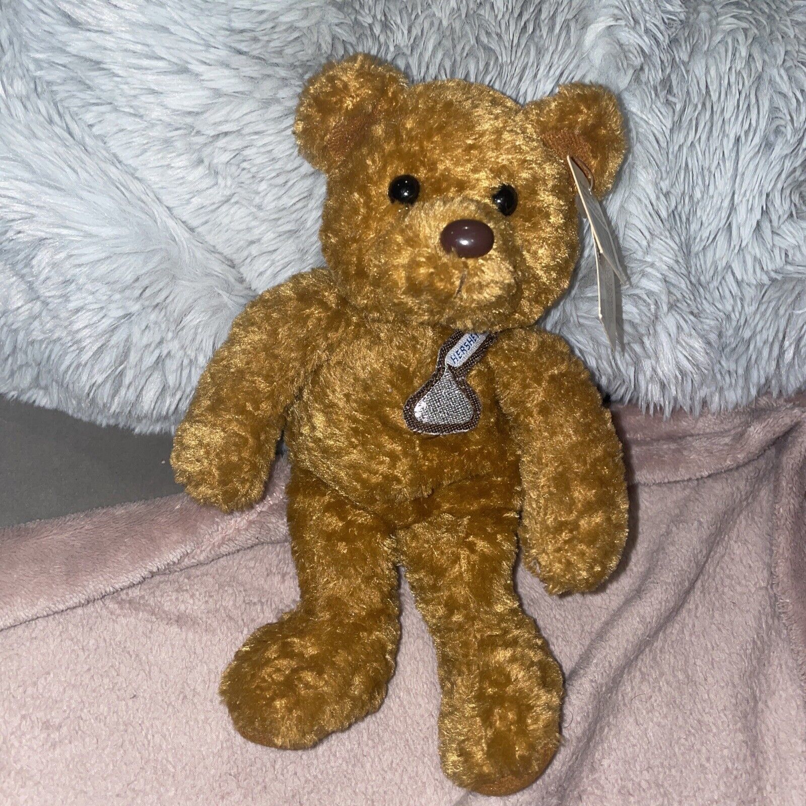 Hershey Foods/Kurt Alder 8&quot; Brown Bear 1999 Hershey Kisses Stuffed Plush... - $5.94