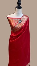 Banarasi Dupion Warm Dybel Dubble Zari iskat Alfi Border Soft Silk Saree || Plai - £63.60 GBP