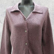 J Jill Purple Silk Wool Blend Collared Button Front Sweater Women’s Size... - $16.10