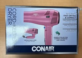 Conair Retractable Cord Keeper Hair Dryer Pink ~New/Damaged Box - $30.38 CAD
