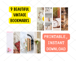 Printable Bookmarks, Book Vintage Designs, Digital Letter Size PDF, PNG... - £1.56 GBP