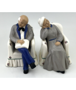 Elderly Couple Grandparents Sleeping in an Arm Chair Porcelain Figurine - $9.00