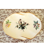 Vintage Gold Edged &#39;Birds on Pine Branches&#39; English Bone China Pin Trink... - $13.58 CAD