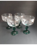 Vintage Southwest Cactus Margarita Glasses Green Stem 6” 12 Oz Set of 4 - £11.57 GBP