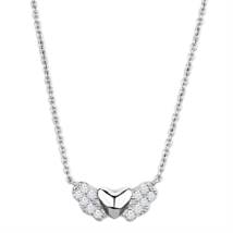 3W451 - Rhodium Brass Necklace with AAA Grade CZ  in Clear - $494.87 MXN