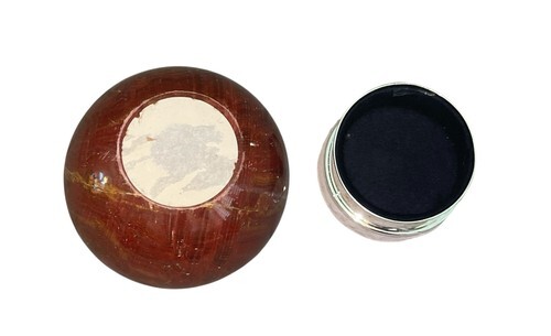 Polished Brown Stone Sphere on Stand Decorative Home Accent 6" Height Item image 5
