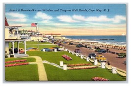 Beach and Boardwalk Beach Front Cape May New Jersey NJ Linen Postcard Z1 - £2.33 GBP
