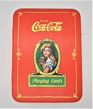 1980s Coca Cola Playing Cards Two Decks Tin Box Marion Davies MSR Import... - $25.00