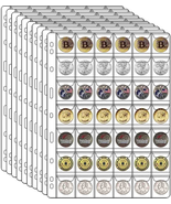 10 Sheets Coin Collection Supplies Pages, Coins Collecting Pocket Page w... - £11.77 GBP