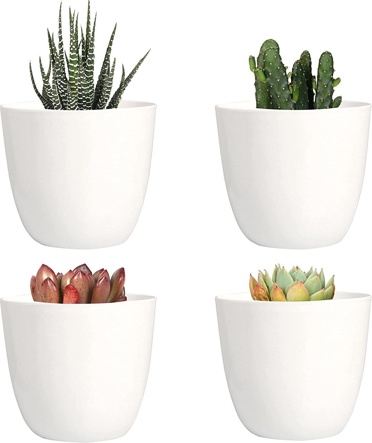 Youngever 8 Pack 4 Point 5 Inch Plastic Planters Indoor Flower Plant Pots, - $31.99