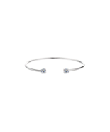 AEANON Silver White Gold Double Clear Stone Open Cuff Bracelet Bangle - $222.00