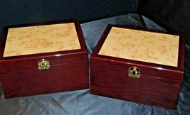 Wooden Cremation Urn and Memory Box - Burl and Cherry AA20-7368 Vintage - £610.60 GBP