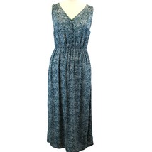 Old Navy Womens L Sleeveless Maxi Dress Floral Paisley Teal Blue Green Summer  - £15.47 GBP