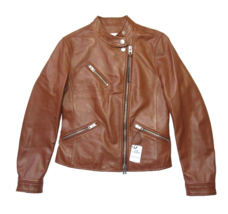NWT COACH Uptown Racer in Saddle Sheep Leather Motorcycle Moto Jacket XS $895 - £197.22 GBP