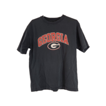 NCAA Georgia Bulldogs Navy Short Sleeve Football T-Shirt Mens M Black Cotton - £11.58 GBP