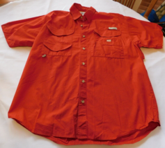 Mens Columbia Sportswear Size M medium short sleeve button up shirt Red GUC - $39.59