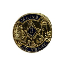 Maine 40 Year Masonic Grand Lodge Masons Club Enamel Lapel Hat Pin - $5.95