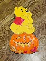 Winnie The Pooh Halloween Metal Stand Display Figurine Pumpkin 18" Disney Fall - £55.35 GBP