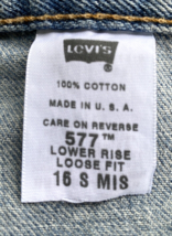 VTG Levis 577 Jeans Womens Size 16 S MIS Lower Rise Loose Fit USA Mom Aesthetics - £49.06 GBP