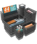 44 PCS Clear Drawer Organizer Set with 4 Sizes Storage Bins for Makeup J... - $735.96 MXN