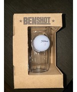 NIB BenShot Golfball Pint Glass Made in the USA 16 OZ Titleist 1 TruFeel... - $14.85
