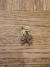 Gold Tone/Lavender Tone Leaf Pin/Pinback Brooch, 1.75&#39;&#39; Vintage - $14.13 CAD
