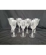 Vintage CAMBRIDGE ROSE POINT CRYSTAL etched #3121 TALL WATER GOBLET lot x 7 - $212.48 CAD