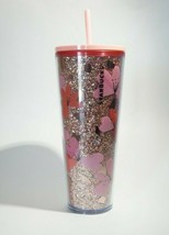 Starbucks Valentine Glitter Hearts Acrylic Cold Cup Tumbler Venti 24oz NEW - £39.51 GBP
