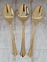 RETRONEU Gold Century Replacement Soup Spoons Goldplated Korea Flatware Lot Of 3 - $10.29