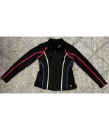 FILA Sport Women’s Track Jacket Full Zip Black w/ Neon-Colored Stripes ~... - $19.34