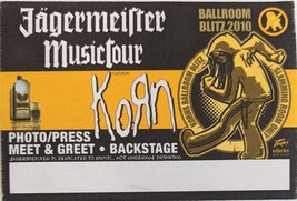 KORN Jagermeister Music Tour Ballroom Blitz 2010 Photo/Press Meet &amp; Greet Pass - £21.86 GBP