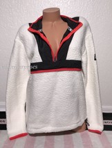 Victoria&#39;s Secret PINK Nation White Black Red Nylon Pieced Sherpa Quarte... - £70.78 GBP