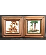 Two Tile Paintings By Clyde E. Gray Framed &amp; Matted c.1987, OBO - $45.00