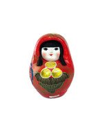 NOS Vintage Papier Mache Hime Daruma Girl Doll Handmade Roly-Poly Toy Japan - £23.45 GBP