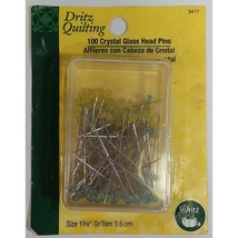 Dritz 3417 Crystal Glass Head Pins, 1-3/8-Inch (100-Count) - £15.14 GBP