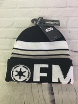 Disney Star Wars Empire Watchman Logo Knit Cuff Beanie Hat Cap Black White Adult - £14.22 GBP