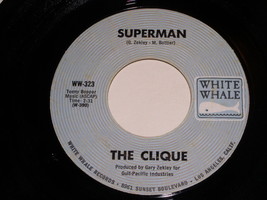 The Clique Sugar On Suday Superman 45 Rpm Record Vintage White Whale Label - £18.01 GBP
