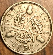 1930 UK GB GREAT BRITAIN SILVER THREEPENCE COIN - £5.57 GBP