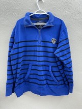 American Eagle Mens Sweatshirt Size XXL Blue Striped 1/4 Zip Athletic Fit - $12.16