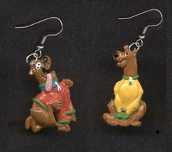 Funky Mini Scooby Doo Earrings Retro Dog Figure Cartoon Costume Jewelry-RED/YELL - £5.47 GBP