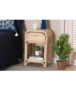 Calypso Natural Brown Rattan 1-Drawer Nightstand - $196.00