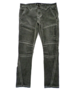 Black Pike Men&#39;s Skinny Moto-Style Jeans Pants 36W 34L Gray (37&quot; waist m... - £26.02 GBP