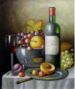 20x24 inches Fruit and wine  stretched Oil Painting Canvas Art Wall Deco... - £112.72 GBP