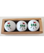 Spalding   #1 Dad  Golf Balls  Set of 3  With Wooden Case  Brand New  Gr... - $9.92