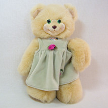 Vintage Fisher Price Briarberry MOLLYBERRY Blonde Bear in Sage Green Dress - $10.00