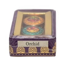Handmade Orchid Fragrance Natural Solid Perfume 2 Mini Brass Jar Body Spray 4g - £7.75 GBP
