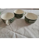 Colonial homestead by royal 3 Coffee Cups MCM 1950s 1960s Vintage Green ... - $14.84