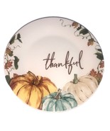 Royal Norfolk Fall Pumpkins Leaves “THANKFUL” Thanksgiving 7 1/2”Salad P... - $294.68 MXN